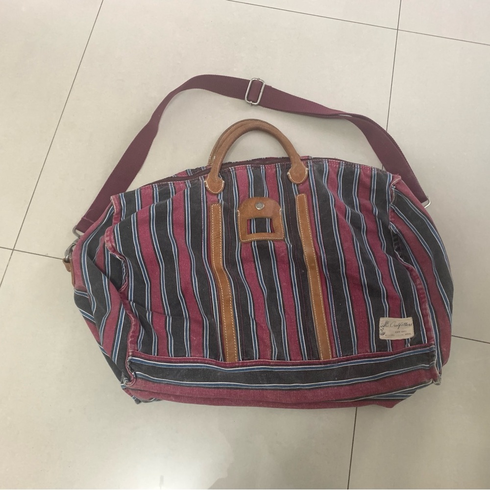 SOLD American Eagle Outfitters deep purple and blue Striped Crossbody Bag